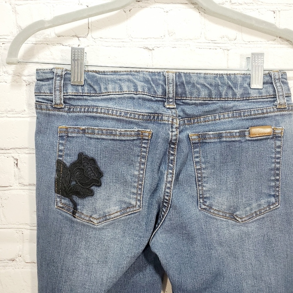 4x20 Joe's girls blue jeans black floral embroider - Picture 4 of 8